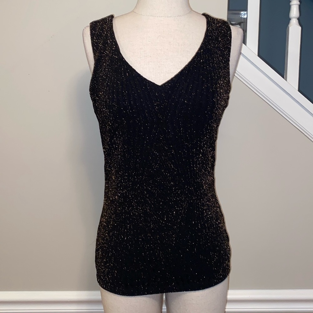 Black tank with Gold sparkles